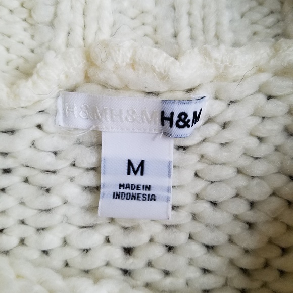 Y2K H&M Knit Button Fuzzy Sweater M - Picture 4 of 8